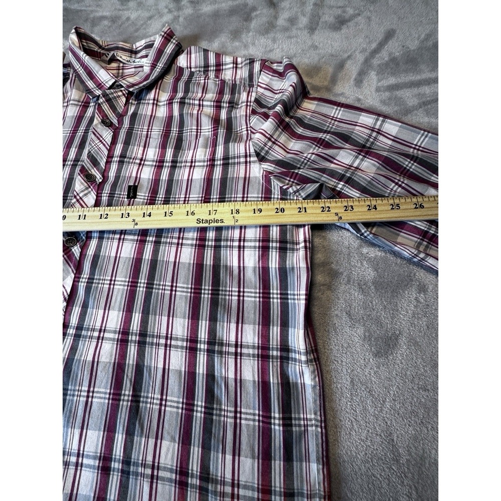 Travis Mathew Button-Up Shirt Large Multicolor Red White Gray-Blue Excellent - Picture 10 of 16